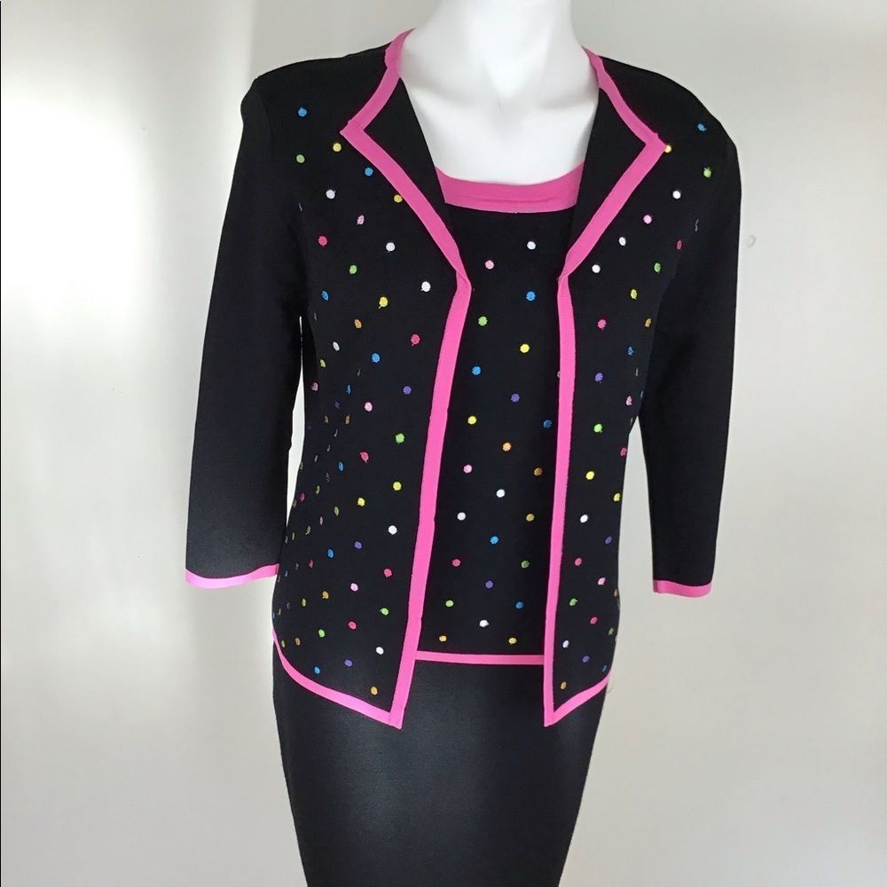 Knit Chic Blk/Pink jacket size M/ top size S.